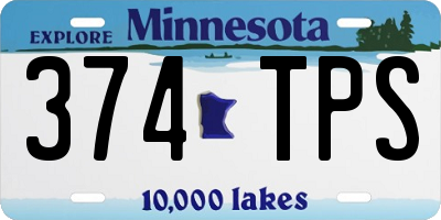 MN license plate 374TPS