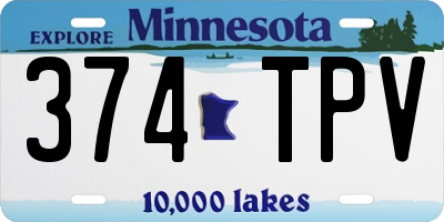 MN license plate 374TPV