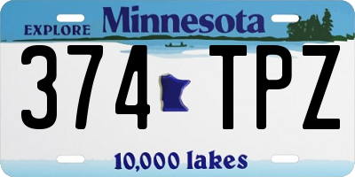 MN license plate 374TPZ
