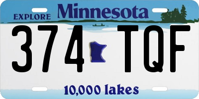 MN license plate 374TQF