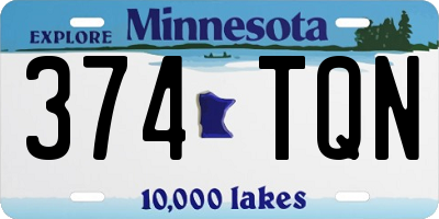 MN license plate 374TQN