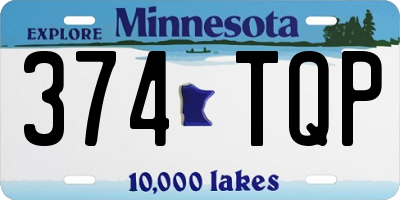 MN license plate 374TQP