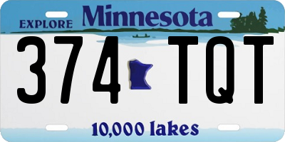 MN license plate 374TQT