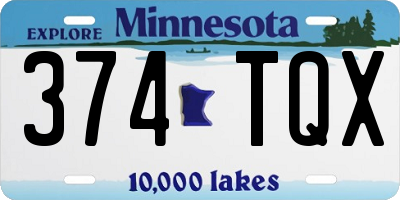 MN license plate 374TQX