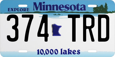 MN license plate 374TRD