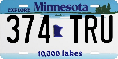 MN license plate 374TRU