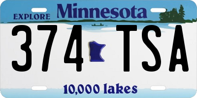 MN license plate 374TSA