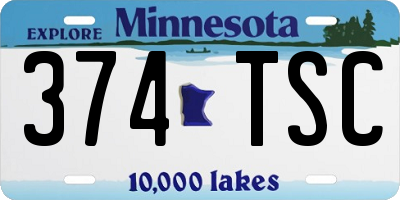 MN license plate 374TSC