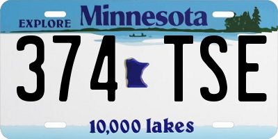 MN license plate 374TSE
