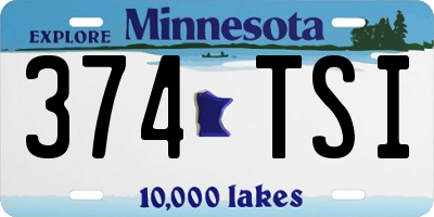 MN license plate 374TSI