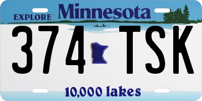 MN license plate 374TSK