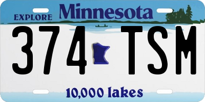 MN license plate 374TSM
