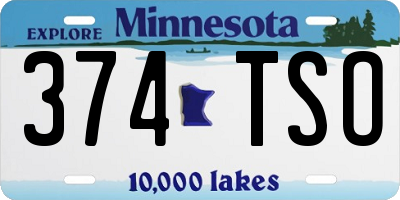 MN license plate 374TSO