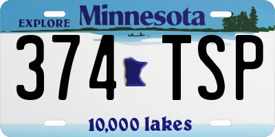 MN license plate 374TSP