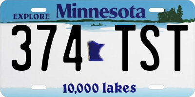 MN license plate 374TST