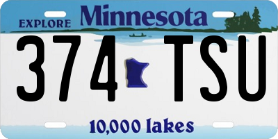 MN license plate 374TSU
