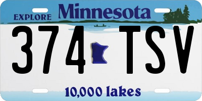 MN license plate 374TSV