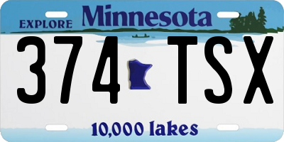MN license plate 374TSX