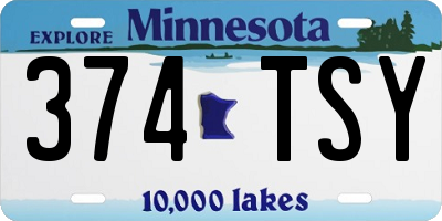 MN license plate 374TSY