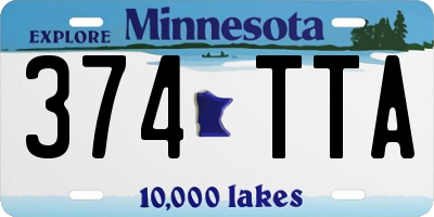MN license plate 374TTA