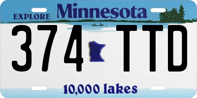 MN license plate 374TTD