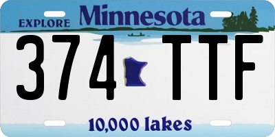 MN license plate 374TTF