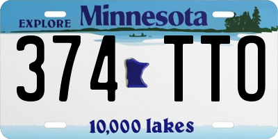 MN license plate 374TTO
