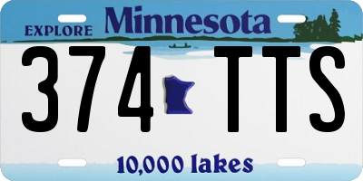MN license plate 374TTS