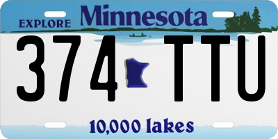 MN license plate 374TTU