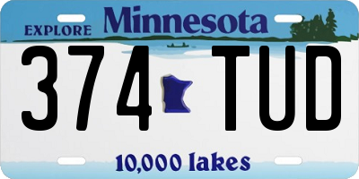 MN license plate 374TUD