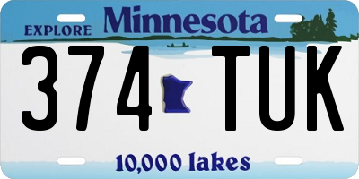 MN license plate 374TUK