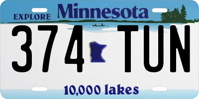 MN license plate 374TUN