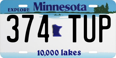 MN license plate 374TUP