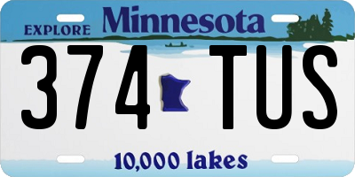 MN license plate 374TUS