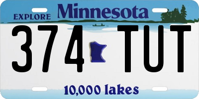 MN license plate 374TUT