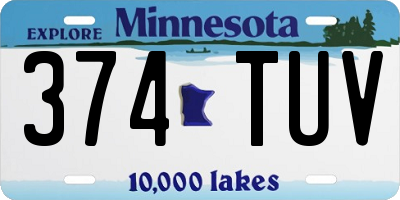 MN license plate 374TUV
