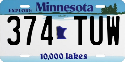 MN license plate 374TUW