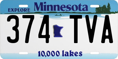 MN license plate 374TVA