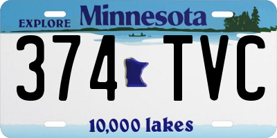MN license plate 374TVC