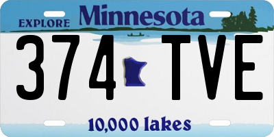 MN license plate 374TVE