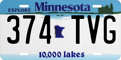 MN license plate 374TVG