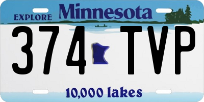 MN license plate 374TVP