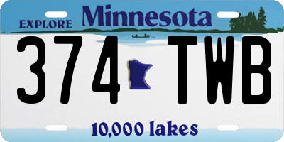 MN license plate 374TWB