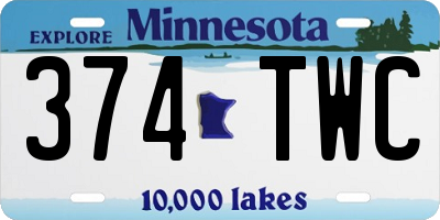 MN license plate 374TWC