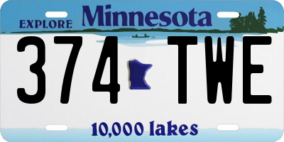 MN license plate 374TWE