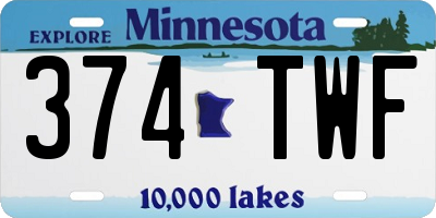 MN license plate 374TWF