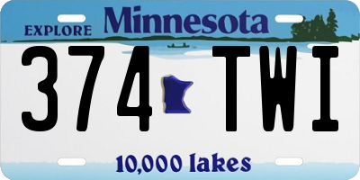 MN license plate 374TWI