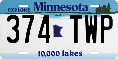 MN license plate 374TWP