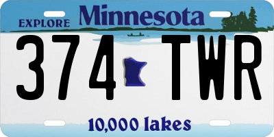MN license plate 374TWR