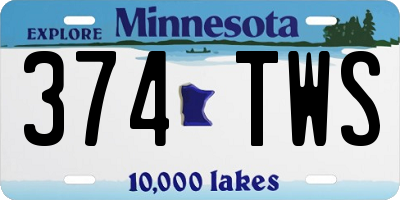 MN license plate 374TWS